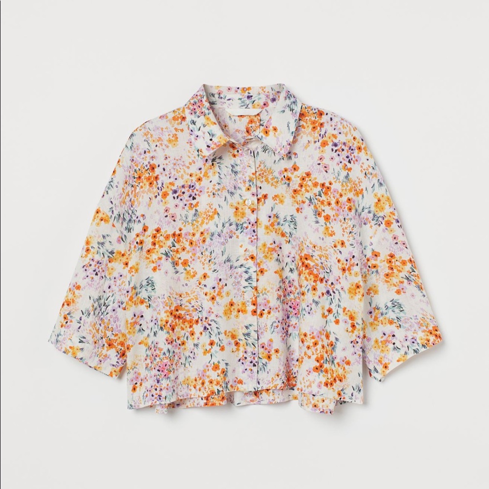 Linen Crop Shirt
